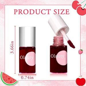 4 Colors Lip Tint Stain Set, Watery Lip Tint Mini Liquid Matte Lipstick, Lip Stain Long Lasting Waterproof, Korean Lip Gloss Moisturizing Natural, Multi-Use Lip and Cheek Tint, Lightweight Non-sticky