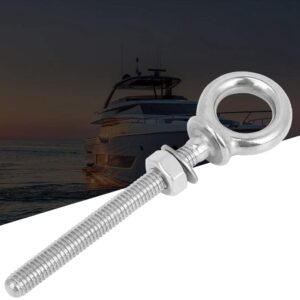 Jerliflyer Long Eye Bolt, 316 Stainless Steel Smooth Edge Heavy Duty Long Eye Bolt Screw Loop Hole Lightweight Lifting Long Eye Bolt for Ships, Trucks, Caravan(ZWS6705-6)