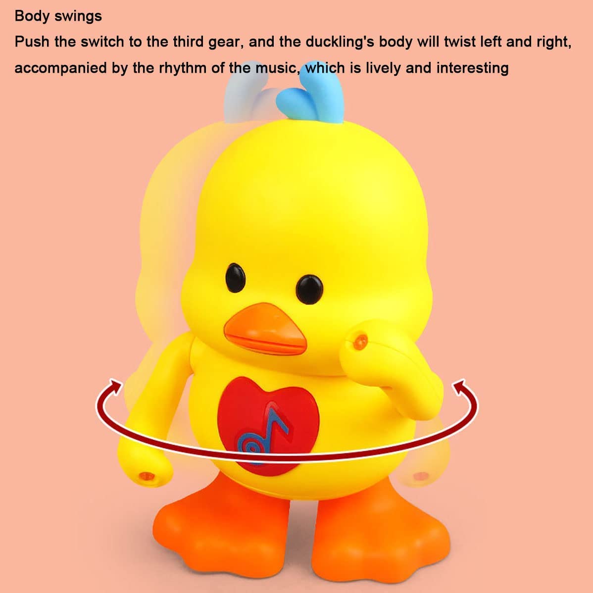 Areytrv Dancing Duck - 2023 New Musical Duck Toy, Baby Preschool Educational Learning Toy w/Led Lights & Music, Dancing and Singing Musical Duck for 1+ Year Old Baby Toddler (Yellow)