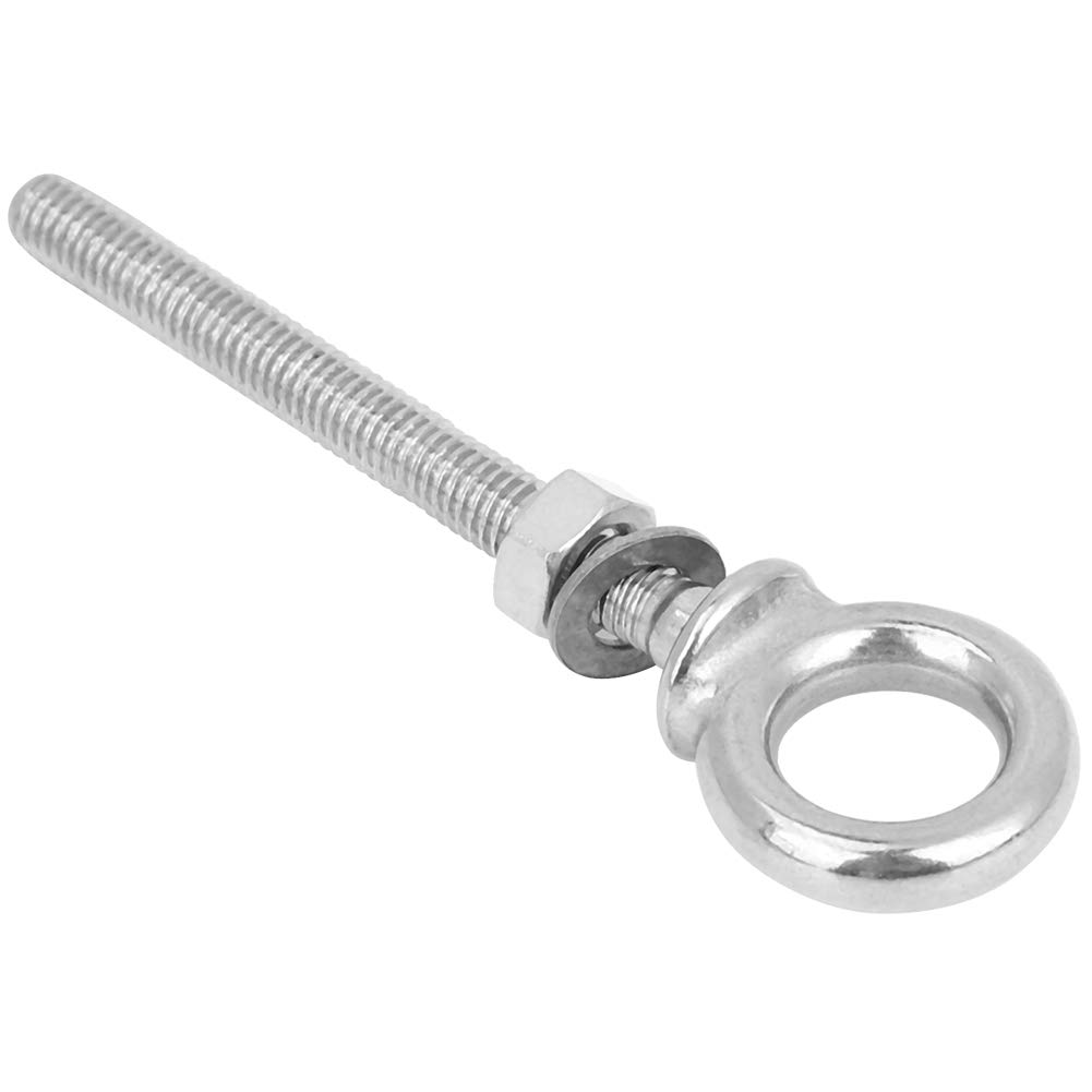 Jerliflyer Long Eye Bolt, 316 Stainless Steel Smooth Edge Heavy Duty Long Eye Bolt Screw Loop Hole Lightweight Lifting Long Eye Bolt for Ships, Trucks, Caravan(ZWS6705-6)