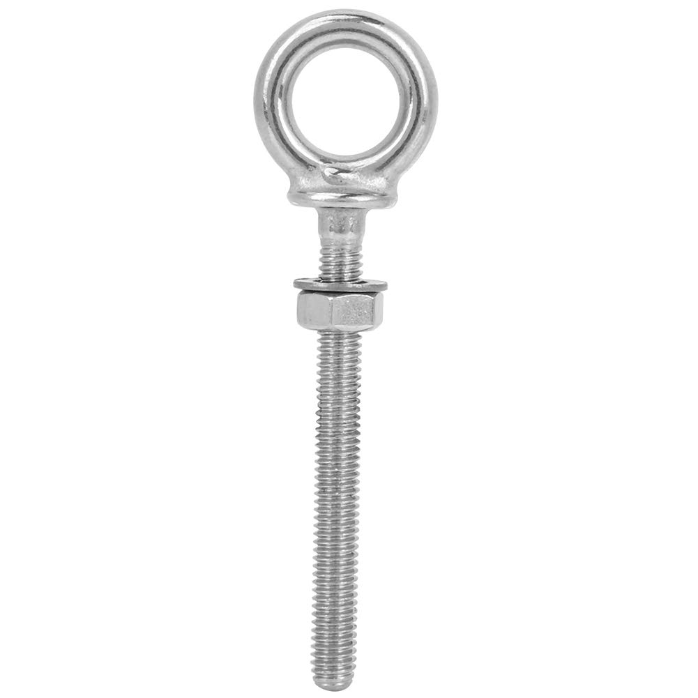 Jerliflyer Long Eye Bolt, 316 Stainless Steel Smooth Edge Heavy Duty Long Eye Bolt Screw Loop Hole Lightweight Lifting Long Eye Bolt for Ships, Trucks, Caravan(ZWS6705-6)