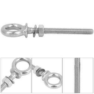 Jerliflyer Long Eye Bolt, 316 Stainless Steel Smooth Edge Heavy Duty Long Eye Bolt Screw Loop Hole Lightweight Lifting Long Eye Bolt for Ships, Trucks, Caravan(ZWS6705-6)