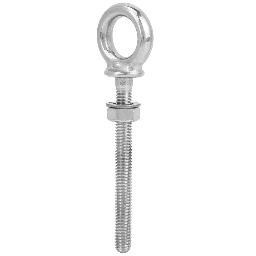 Jerliflyer Long Eye Bolt, 316 Stainless Steel Smooth Edge Heavy Duty Long Eye Bolt Screw Loop Hole Lightweight Lifting Long Eye Bolt for Ships, Trucks, Caravan(ZWS6705-6)