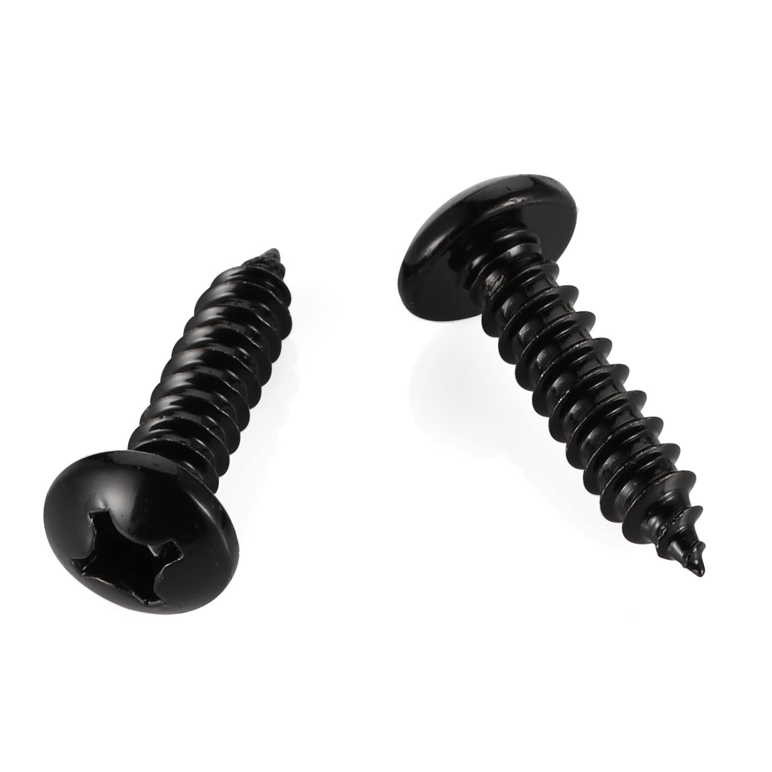 #10 x 1/2" Phillips Pan Head Self Tapping Screw, Pan Head Sheet Metal Screws Wood Screws, Black Oxide Stainless Steel 304 (18-8), 100 Pack