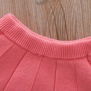 2pcs Toddler Kids Baby Girl Clothes Set Tweed Plaid Long Sleeve Button Top Coat Pleated Mini Tutu Skirts Winter Autumn Outfits Little Girls Sweater Sets Suéter de Niña Pequeña Pink Heart 18-24Months