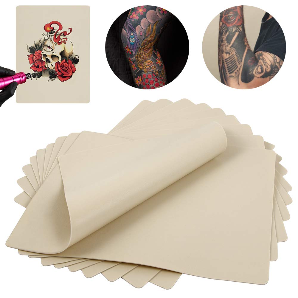 Blank Tattoo Practice Skin - Romlon 20Pcs Tattoo Skin Practice 8'' x 6'' Double Sides Tattoo Skin Microblading Eyebrow Fake Skin for Tattoo for Beginners and Experienced Artists Tattoo Supplies