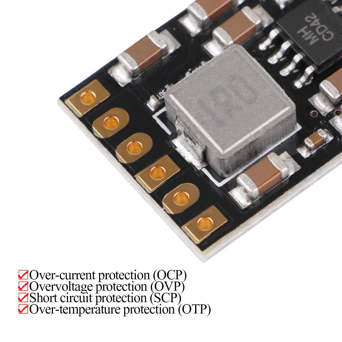 Discharge Integrated Charging Protection Module :6pcs 2A 5V Module 3.7V 4.2V for 186 50 Lithium Battery Charging Boost Mobile Power Protection PCB Board