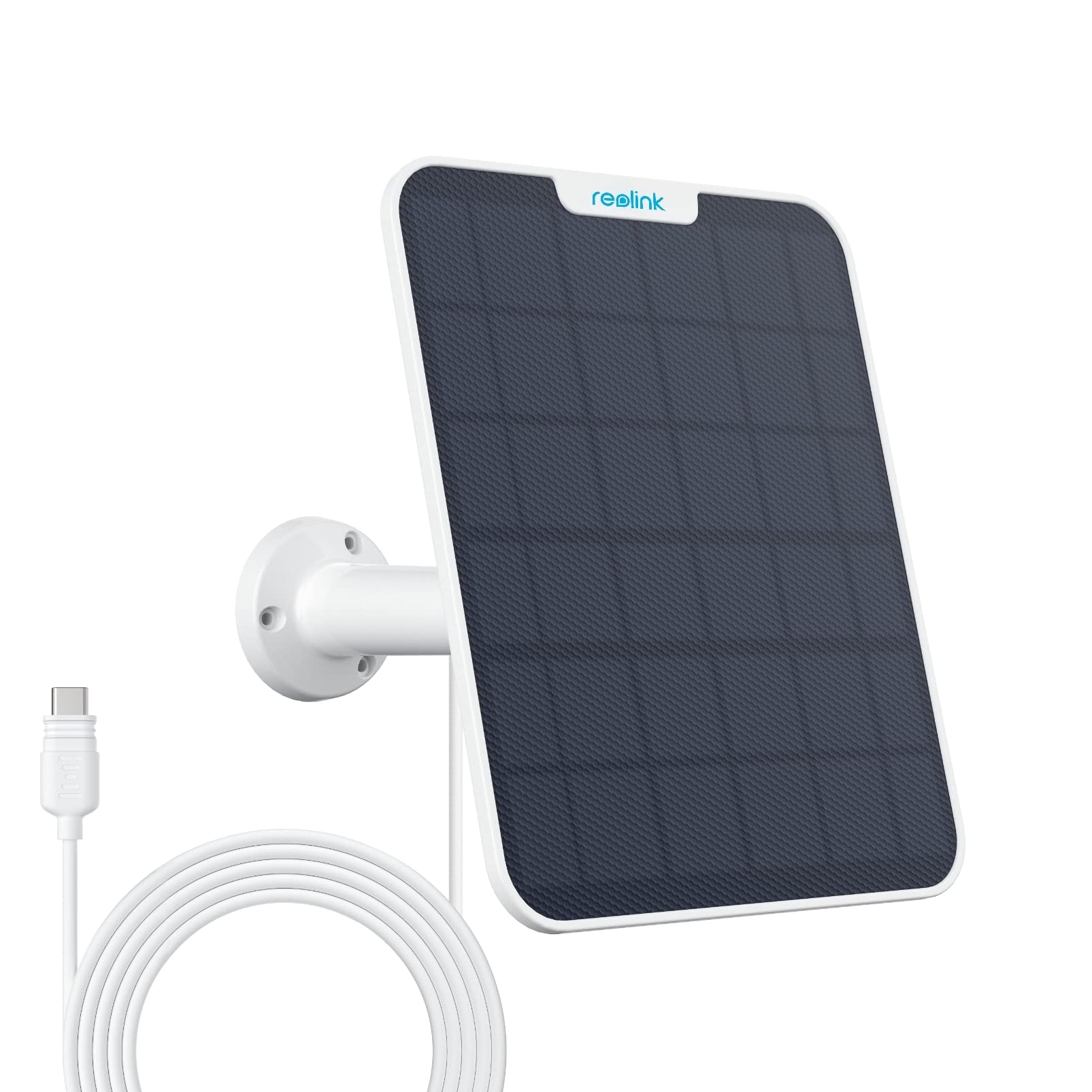 REOLINK 6W Solar Panel White, Non-Stop Solar Power Supply for All Wireless Battery Camera, Trackmix/Argus PT/Go PT Ultra, Waterproof, Adjustable Mount, 4 Meters Cable(Only Use for Battery Cameras)