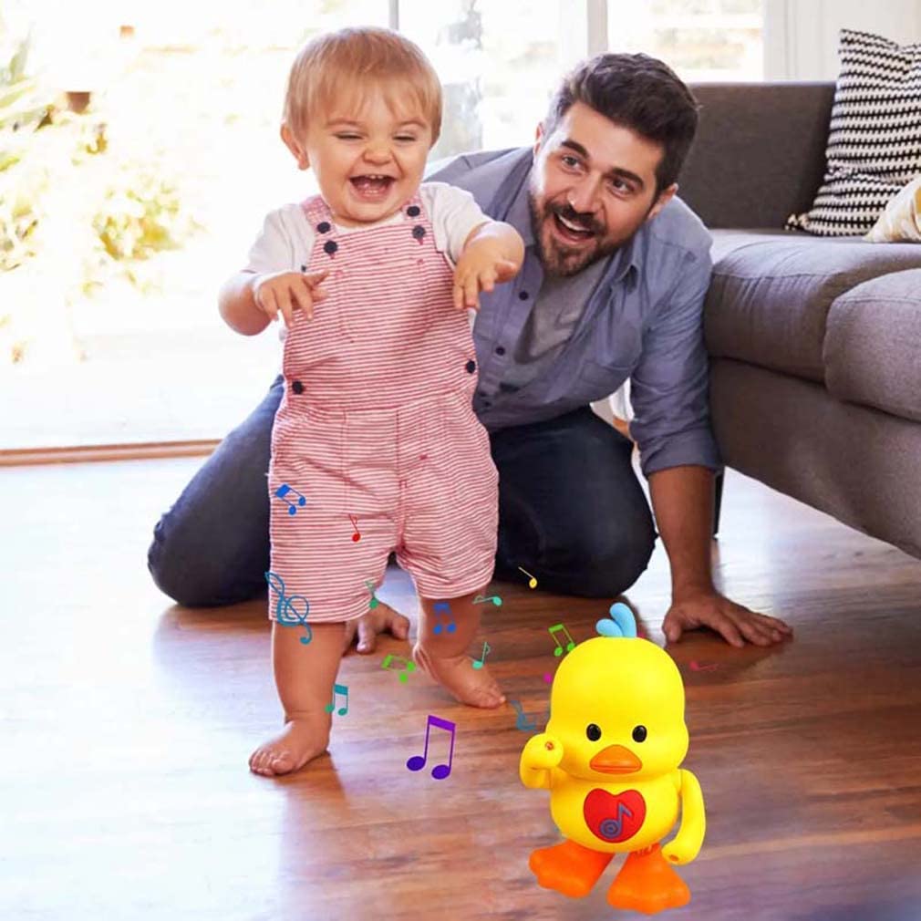 Areytrv Dancing Duck - 2023 New Musical Duck Toy, Baby Preschool Educational Learning Toy w/Led Lights & Music, Dancing and Singing Musical Duck for 1+ Year Old Baby Toddler (Yellow)