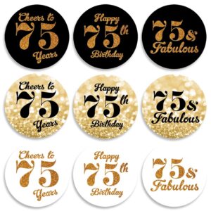 270 pcs black gold 60th birthday stickers,9 design self adhesive circle label stickers, birthday envelope seals candy stickers,birthday party chocolate stickers,candy stickers.（035） (75)