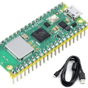 Built-in WiFi Raspberry Pi Pico W with Pre-Soldered Header, Support 2.4 GHZ Wi-Fi 4, Based on Official RP2040 Dual-core Processor,Dual-core Arm Cortex M0+ Processor