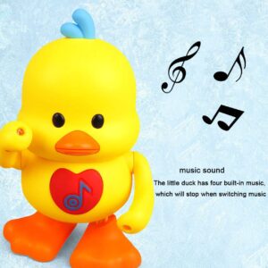 Areytrv Dancing Duck - 2023 New Musical Duck Toy, Baby Preschool Educational Learning Toy w/Led Lights & Music, Dancing and Singing Musical Duck for 1+ Year Old Baby Toddler (Yellow)