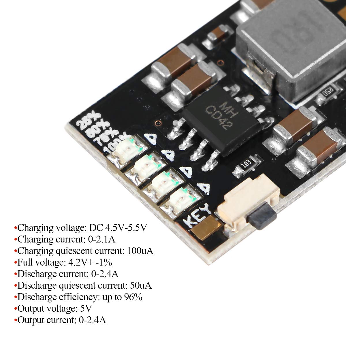 Discharge Integrated Charging Protection Module :6pcs 2A 5V Module 3.7V 4.2V for 186 50 Lithium Battery Charging Boost Mobile Power Protection PCB Board