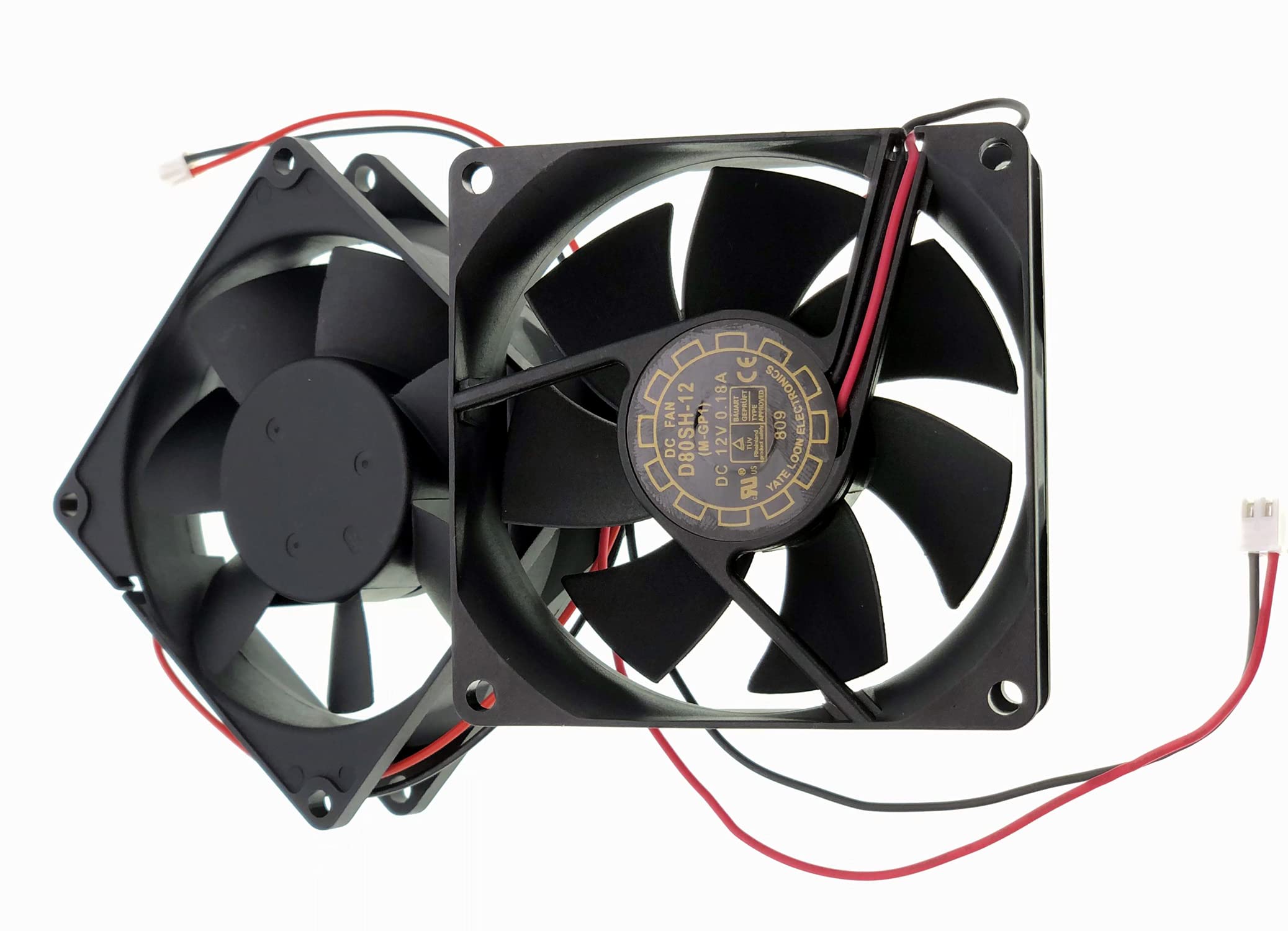 LEYEYDOJX New Power Supply Chassis Cooling Fan for YaLnFAN D80SH-12 8025 Size:80 * 80 * 25mm DC12V 0.18A 2-Wire 2-Pin