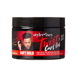 RED by Kiss X Bow Wow Styler Fixer Twist Curl Gel, Soft Hold for Afro Hair, Moisturizing with Coconut Scent, Ideal for 360 Waves & Twists, Nourished and Naturally Shiny