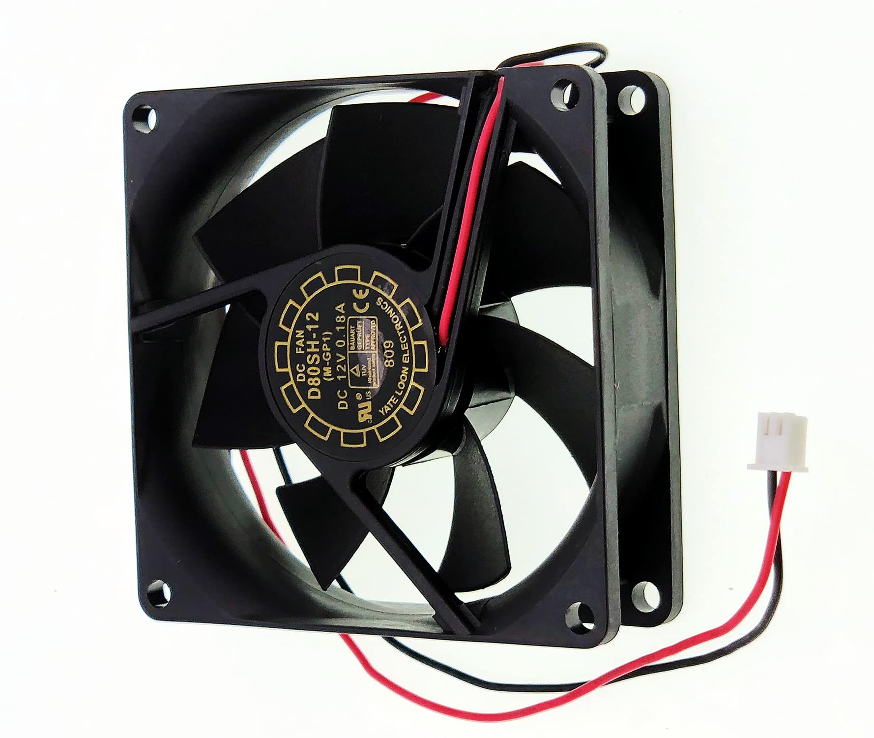 LEYEYDOJX New Power Supply Chassis Cooling Fan for YaLnFAN D80SH-12 8025 Size:80 * 80 * 25mm DC12V 0.18A 2-Wire 2-Pin