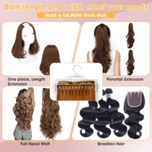 Hair Extension Holder, Hair Hanger Holds Extra Wide Weft, Full Length Weft, Braiding Hair, Hair Rack Holds Multi-Layer Hair for Styling, Washing, Drying, Extension Holder for Barber Shop/Home, White