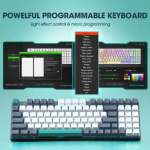 Wireless Mechanical Keyboard,Triple-Mode 2.4G/USB-C/Bluetooth Gaming Keyboard with RGB Backlit,Efficient Numeric Pad,Red Switches,94 Keys Metal Base PBT Compact Quiet Wired Keyboard for PC Mac iPad