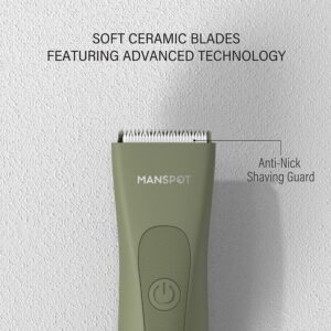 MANSPOT The Men's Grooming Kit Contains: The Electric Groin Hair Trimmer and Ceramic Blade for Replacement Head