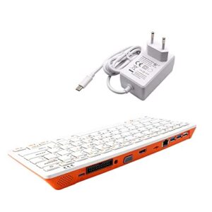 orange pi 800 4gb ram+64gb emmc rockchip rk3399 soc 4k hd mini pc 64-bit dual-band wireless wifi+bt 5.0 portable gaming keyboard (orange pi 800 keyboard + 5v4a type-c power)