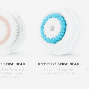 Clarisonic Brush Head Replacement Set Compatible with Mia 1, Mia 2, Mia Fit, Alpha Fit, Smart Profile Uplift and Alpha Fit X, 4 Count