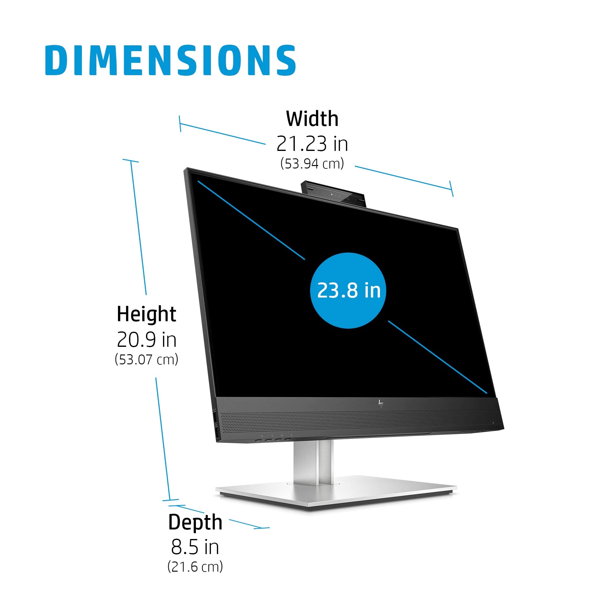 HP E24mv G4 FHD (1920 x 1080) Monitor, Display and HDMI USB-A 3.1 Gen 1 Ports, Anti-Glare, Up to 16.7 Million Colors, Horizontal Viewing Angle 178° (Renewed)