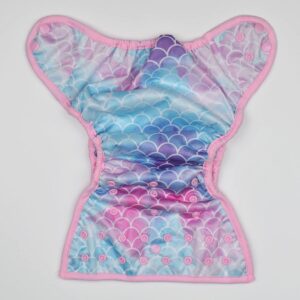 Sigzagor Baby Diaper Cover Nappy One Size 8lbs to 36lbs (Scales Blue Pink)