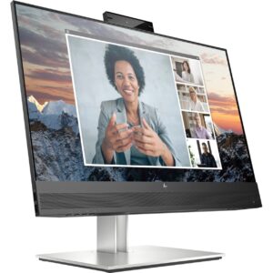 HP E24m G4 Full HD 23.8 Inch USB-C Conferencing Monitor 5ms 75Hz IPS Integrated Speaker Webcam 5MP Auto Focus VESA Mountable Adjustable Height Tilt Swivel Pivot Horizontal Viewing Angle (Renewed)