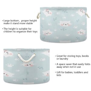 Kigai Cotton Rope Basket Cute Cat Paw Large Storage Basket for Toys Blanket Baby Laundry Basket for Nursery, Closet, Bedroom, Home Organization