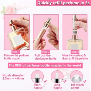 ANTOKX Travel Perfume Bottle Refillable Atomizer - 5ML Perfume Atomiser, Pocket Perfume Dispenser, Scent Pump Case, Leakproof Portable Perfume Sprayer for Women and Men (Pink)