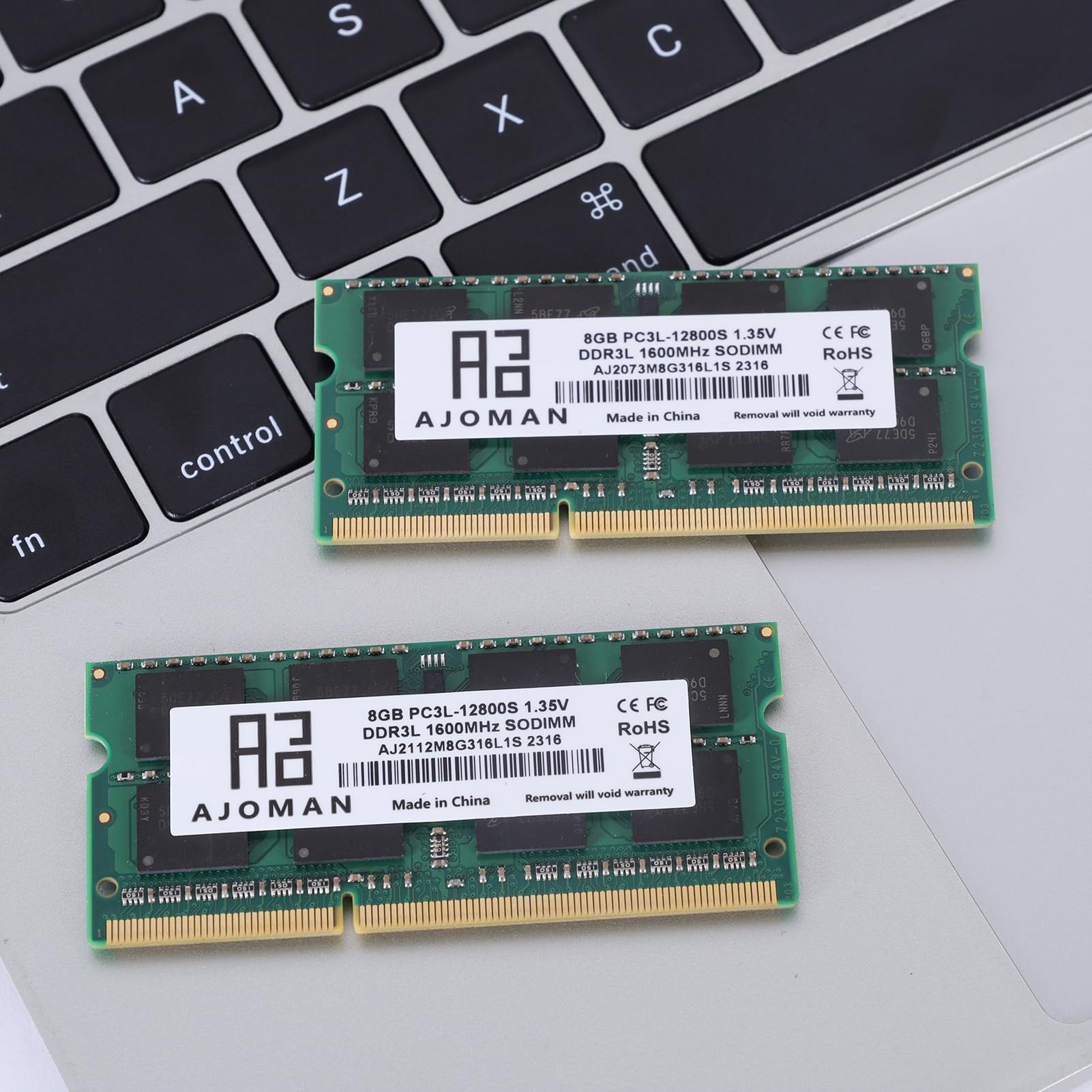 AJOMAN 16GB Kit (2x8GB) PC3L-12800S DDR3L 1600MHz Laptop Ram Non-ECC Unbuffered 1.35V DDR3 SODIMM CL11 2Rx8 Dual Rank Notebook Memory