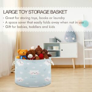 Kigai Cotton Rope Basket Cute Cat Paw Large Storage Basket for Toys Blanket Baby Laundry Basket for Nursery, Closet, Bedroom, Home Organization