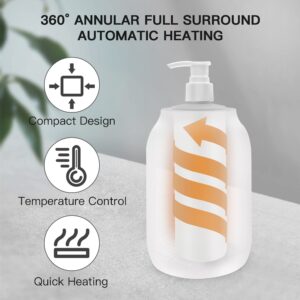 AOWOSA Massage Oil Warmer Bottle Professional Electric Lotion Digital Heater for SPA, Automatic Oil Warmer Heated Oil Lotion Cream for SPA, Salon, Barber Shops, Home, with Two Oil Bottle Dispenser