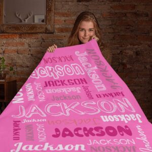 Puercha Personalized Name Blanket for Boy and Girl Custom Blanket with Name for Kids and Adult Personalized Baby Gifts Birthday for Daughter Son (50x60 Fleece)