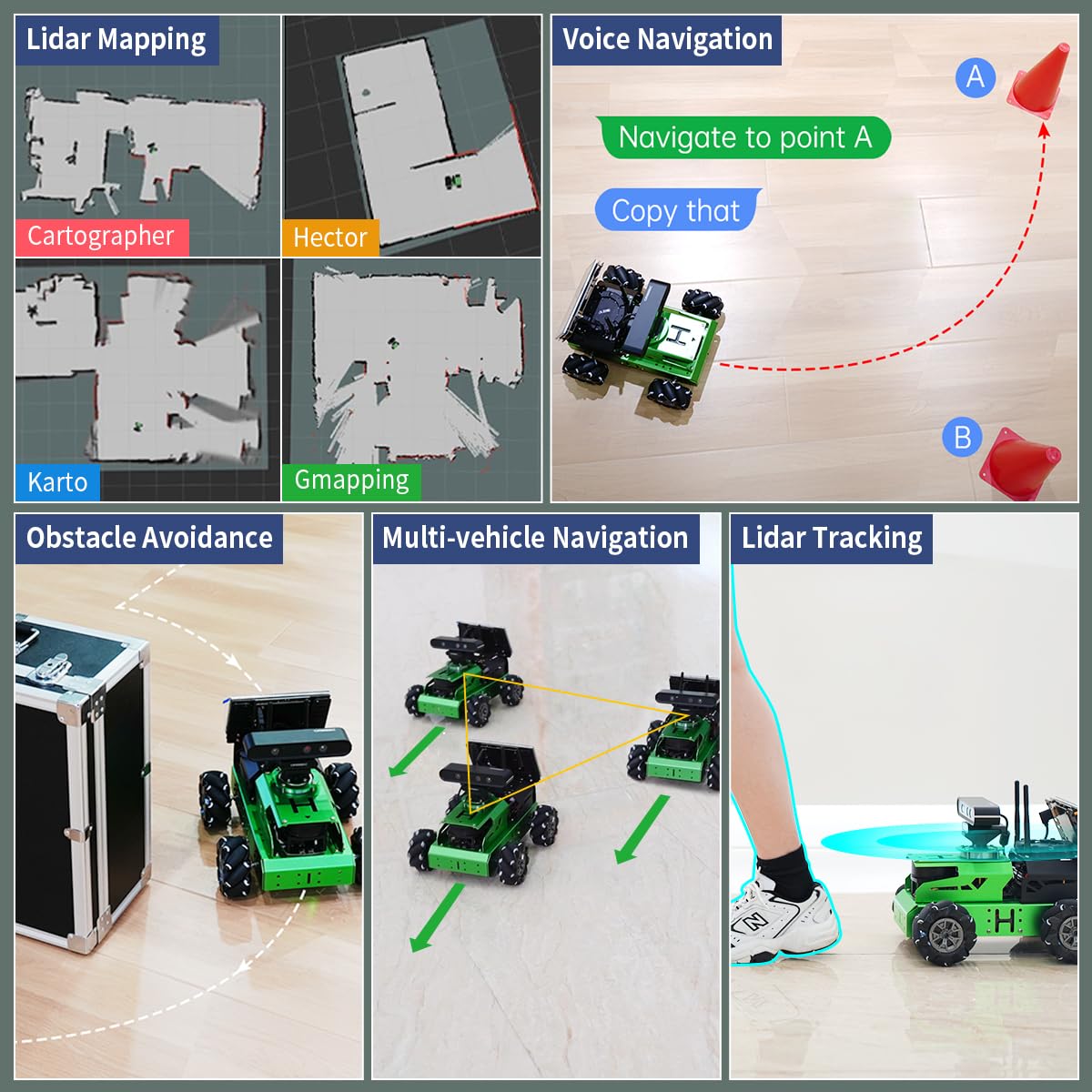 HIWONDER Jetson Nano Robot Voice Recognition Modeling SLAM Mapping/Navigation with 7In Touchscreen Robotic Car AI Vision Robotic Kit (Advanced Kit with SLAMTEC A1 Lidar)