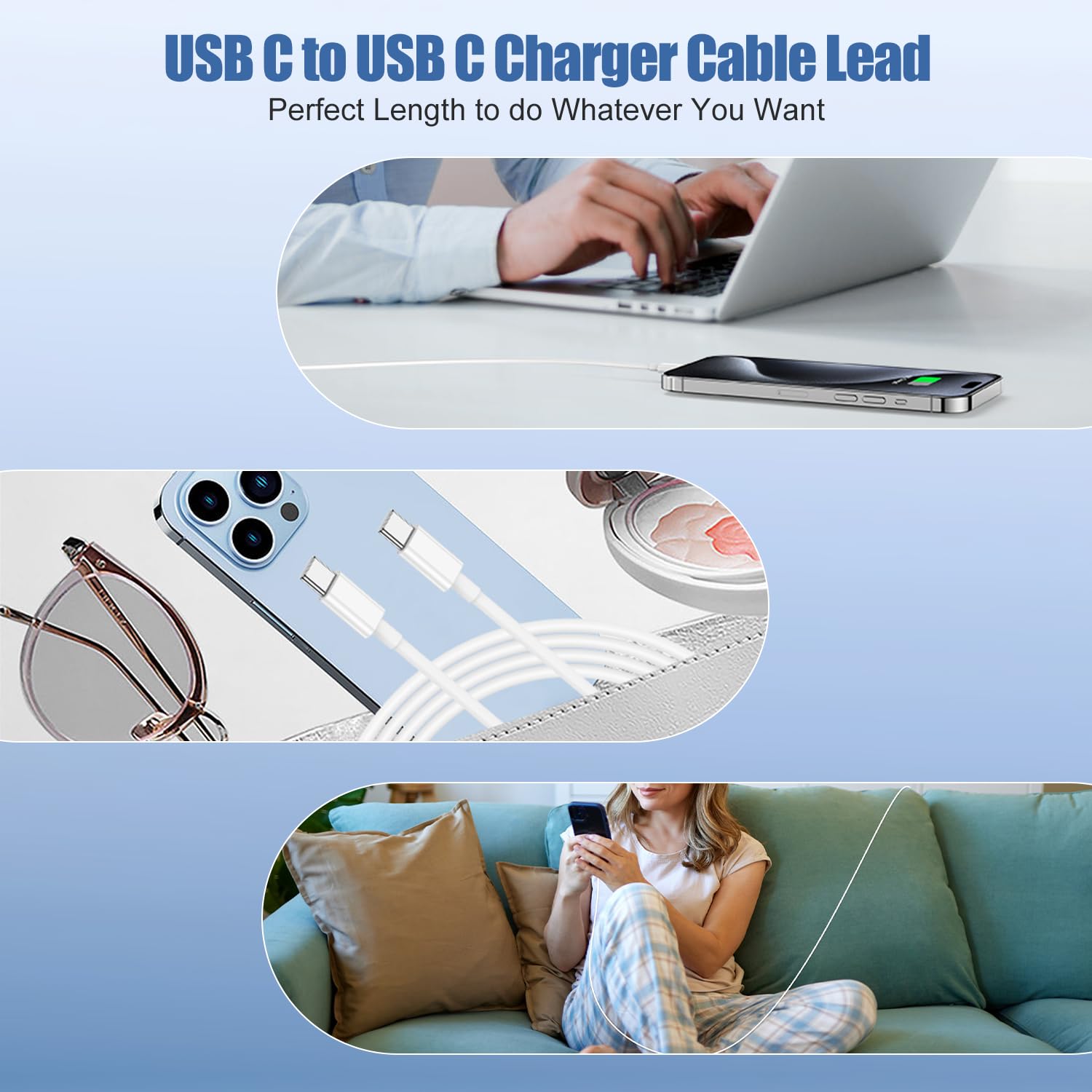 iPhone 15 Fast Charger,10 FT Fast Charging Cable,iPad Fast Charger,USB C Charger and 10 FT USB C Charging Cable,for iPhone 15 Pro/15 Plus/Pro Max, iPad Pro 12.9/11 inch, iPad Air 5th/4th/ipad Mini 6t