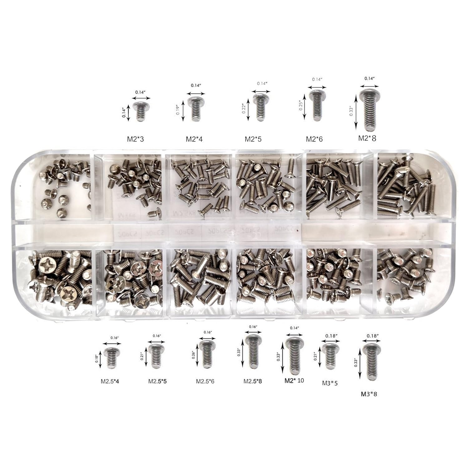 Easycargo 240pcs 12 sizes Laptop Screws Kit, Notebook Computer Replacement Screws Assortment Kit,M2 M2.5 M3, for Lenovo Toshiba Gateway Samsung HP IBM Dell Sony Acer Asus SSD Hard Disk SATA SSD M.2