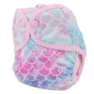 Sigzagor Baby Diaper Cover Nappy One Size 8lbs to 36lbs (Scales Blue Pink)