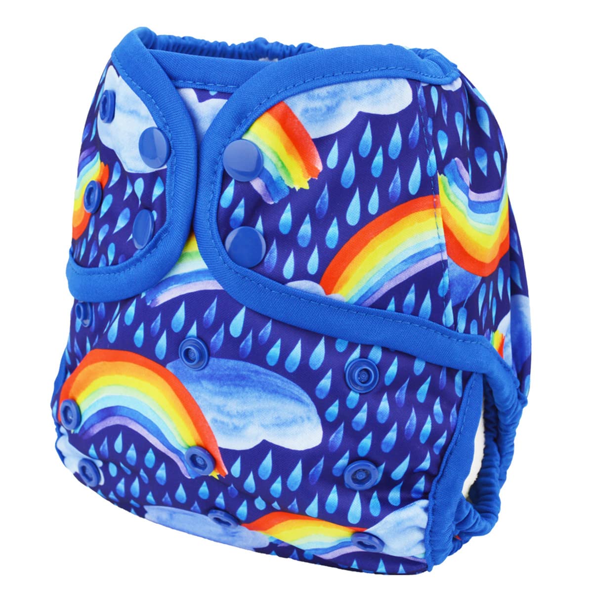 Sigzagor Baby Diaper Cover Nappy One Size 8lbs to 36lbs (Rainbows Rains Clouds)