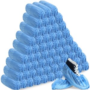 jeere 600 packs disposable boot shoe covers non slip thick extra booties for shoes covers durable boot covers for men women virtually most shoes, blue