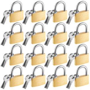 kenning 16 pcs solid keyed alike padlocks 1.18" solid brass padlock with key weatherproof luggage locks suitcase lock wide body with hardened steel shackle for sheds, storage unit, gym fence