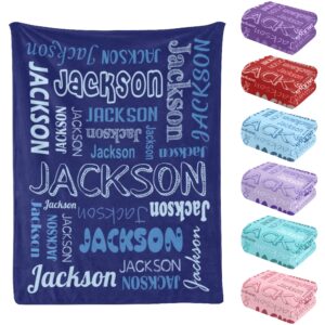 Puercha Personalized Name Blanket for Boy and Girl Custom Blanket with Name for Kids and Adult Personalized Baby Gifts Birthday for Daughter Son (50x60 Fleece)