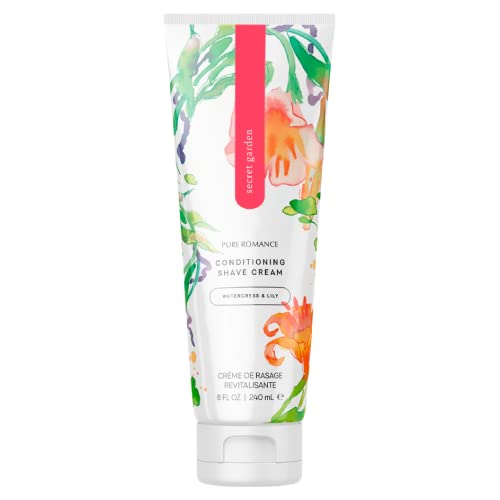 Pure Romance Coochy Cream, Conditioning Scented Shave Cream, Shaving Cream for Women to Experience their Smoothest Bikini Area, Legs, and Underarms, Secret Garden