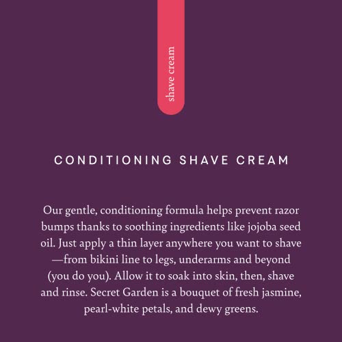 Pure Romance Coochy Cream, Conditioning Scented Shave Cream, Shaving Cream for Women to Experience their Smoothest Bikini Area, Legs, and Underarms, Secret Garden