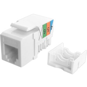 NECABLES 2Pack CAT3 Telephone Keystone Jack Phone Keystone Jack Punch Down Type 110 IDC to RJ11/RJ12 6P6C Female White