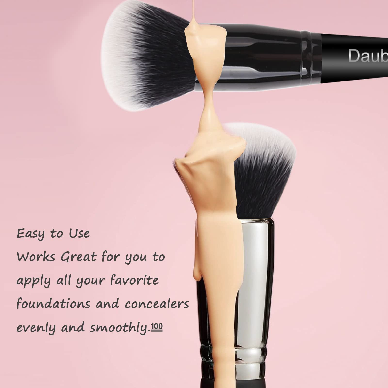 Makeup Brushes Daubigny Dualended Foundation Brush Concealer Brush Perfect for Any Look Premium Luxe Hair Rounded Taperd Flawless Brush Ideal for Liquid, Cream, Powder,Blending,