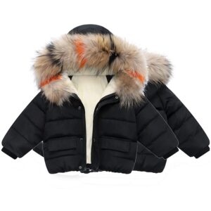 Fairy Baby Toddler Baby Boys Girls Winter Warm Coats Hooded Windproof Fur Jacket Snowsuit Outwear 12-18 Months