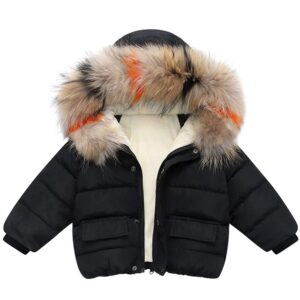 fairy baby toddler baby boys girls winter warm coats hooded windproof fur jacket snowsuit outwear 12-18 months