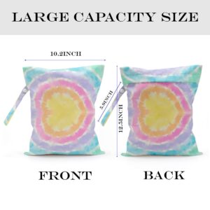 zcyxuuw Wet Bag, Wet Dry Bag, Wet Bag for Swimsuit, Travel, Beach, Pool, Diapers, Dirty Yoga Gym Clothes, Toiletries, Makeup Bag, Waterproof Hippie Retro Flower Decor for Women Birthday, 2 Pcs Set.