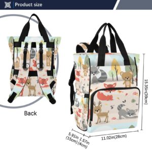 Forest Animals Diaper Bag Backpack Baby Boy Diaper Bag Backpack Mummy Nursing Baby Bags Diaper Bags with Insulated Pockets for Baby Girls Boys